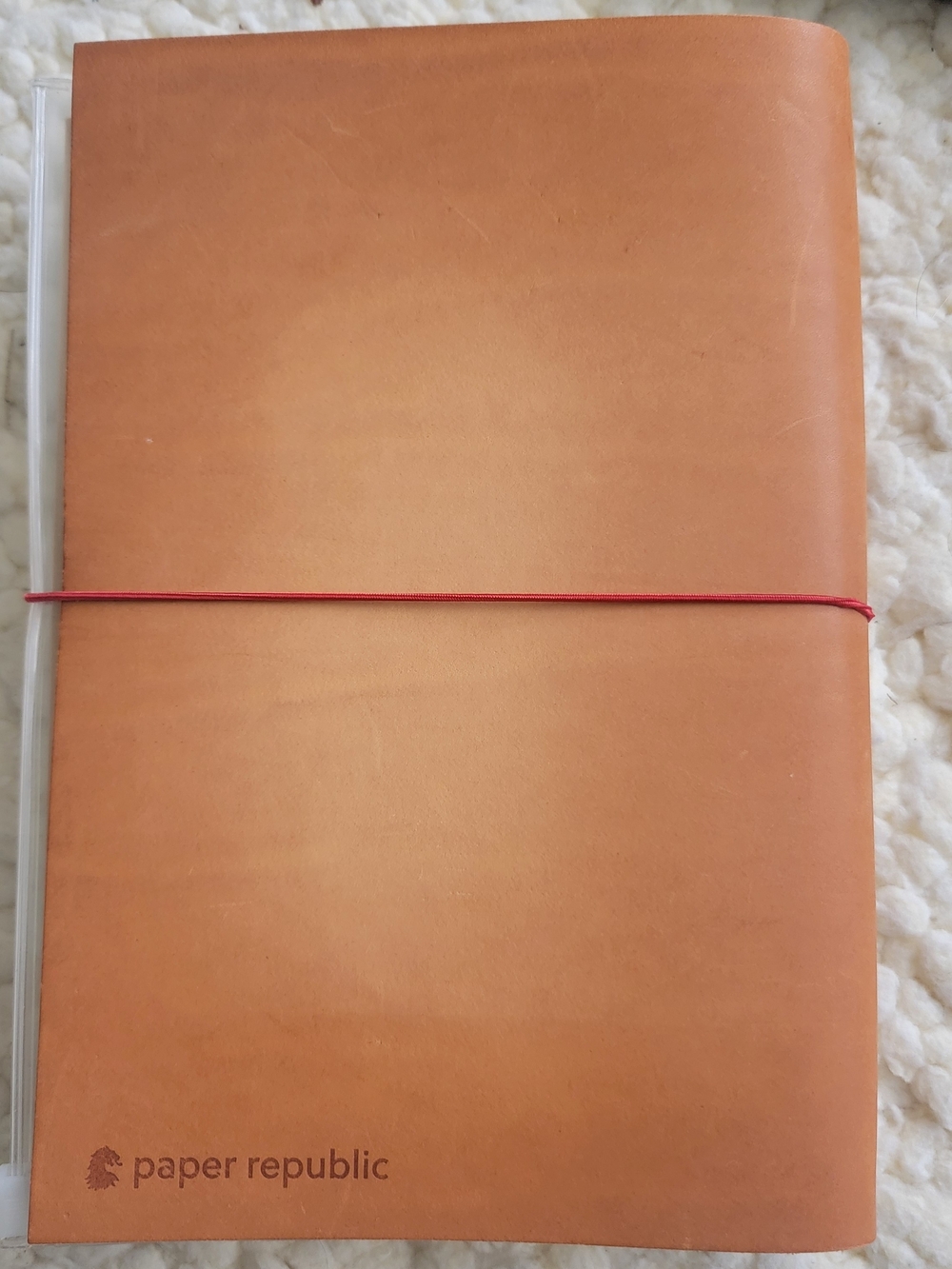 Paper Republic Leather Travel Notebook - Tan with Red Elastic